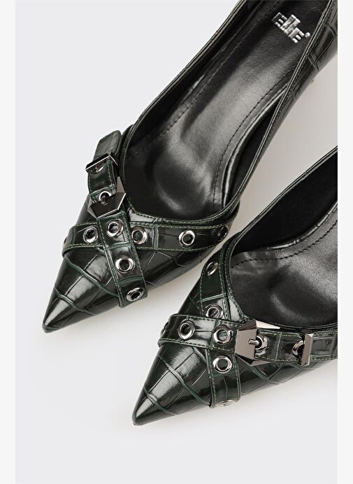 Haki Kadın Yüksek Topuk Ayakkabı - Görsel 5