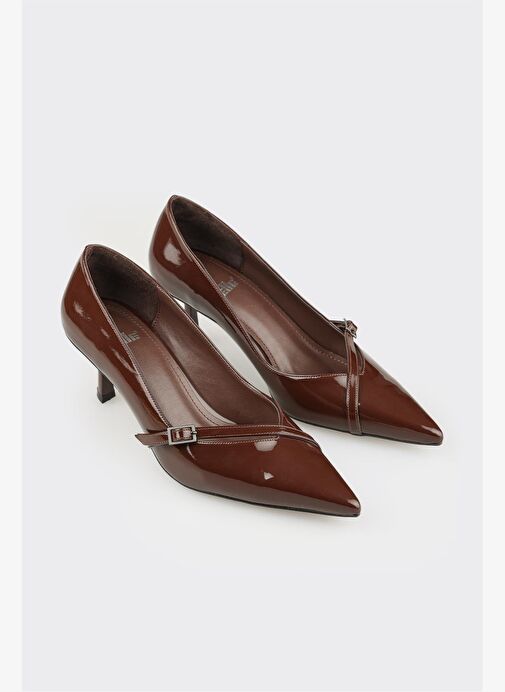 Kahve Kadın Orta Topuk Ayakkabı - Görsel 3
