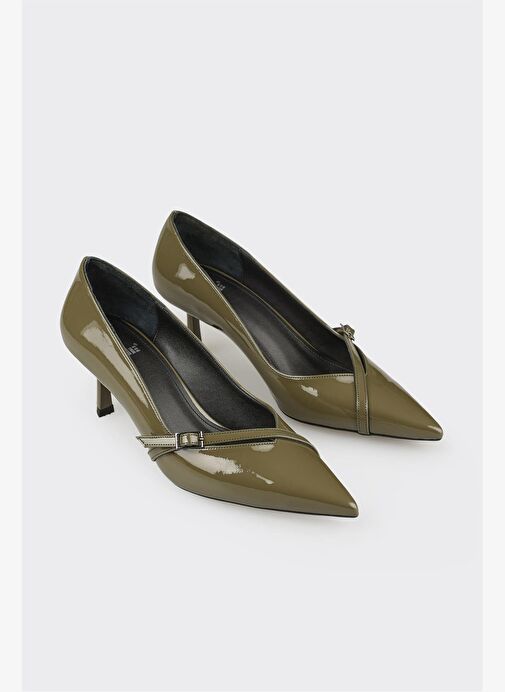 Yeşil Kadın Orta Topuk Ayakkabı - Görsel 3