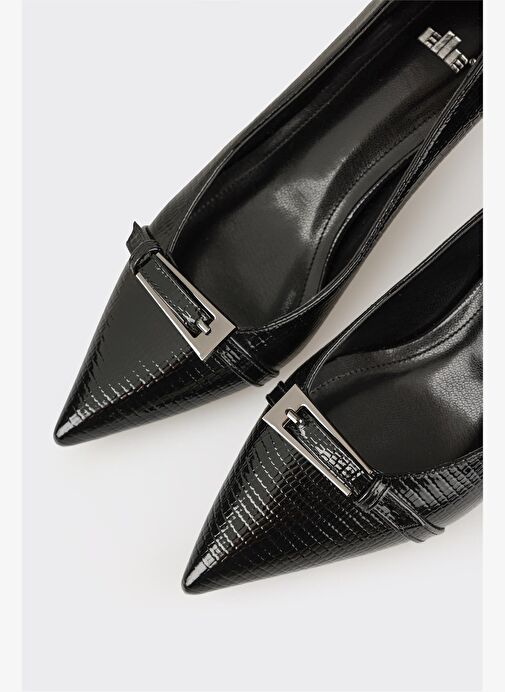 Siyah Kadın Orta Topuk Ayakkabı - Görsel 5