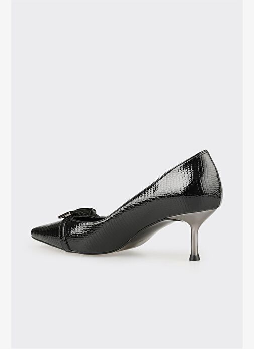 Siyah Kadın Orta Topuk Ayakkabı - Görsel 4