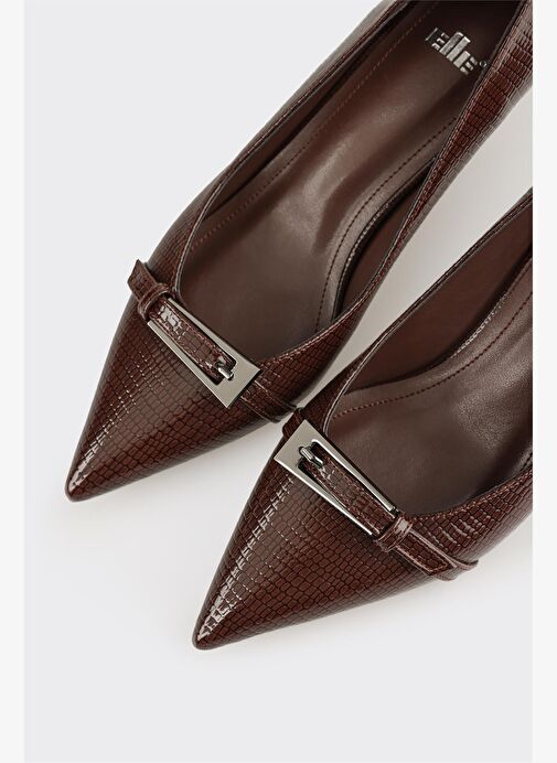 Kahve Kadın Orta Topuk Ayakkabı - Görsel 5