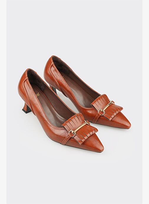 Taba Kadın Orta Topuk Ayakkabı - Görsel 3