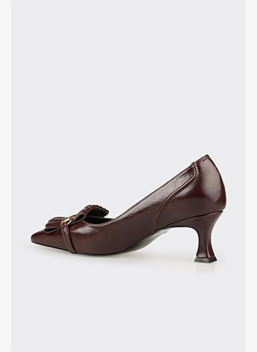 Bordo Kadın Orta Topuk Ayakkabı - Görsel 4