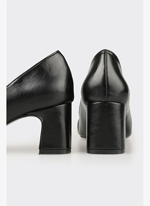Siyah Kadın Orta Topuk Ayakkabı - Görsel 5