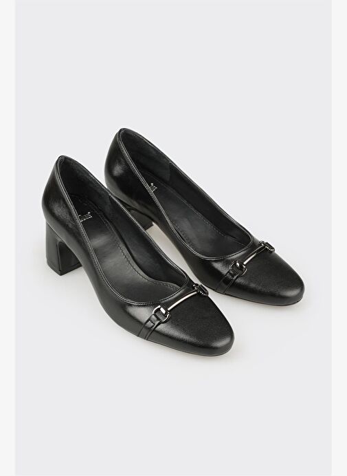 Siyah Kadın Orta Topuk Ayakkabı - Görsel 3