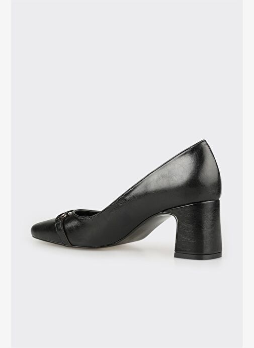 Siyah Kadın Orta Topuk Ayakkabı - Görsel 4