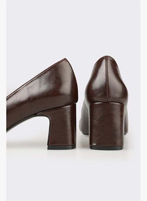 Kahve Kadın Orta Topuk Ayakkabı - Görsel 5