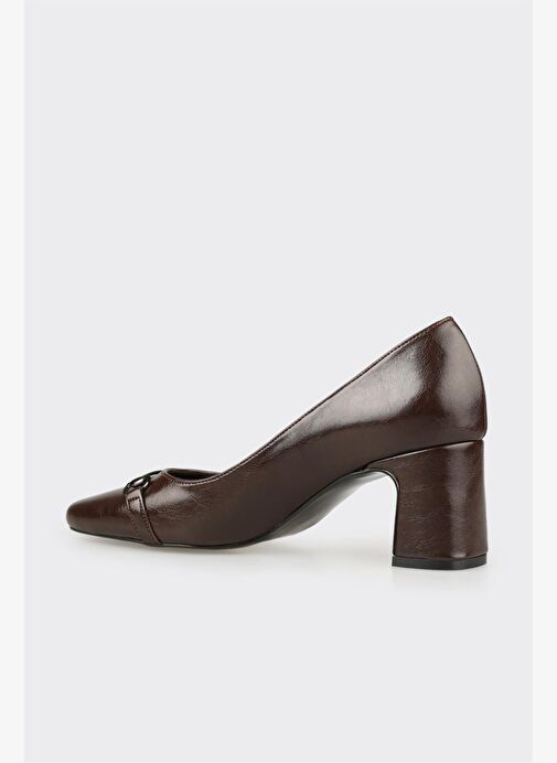 Kahve Kadın Orta Topuk Ayakkabı - Görsel 4