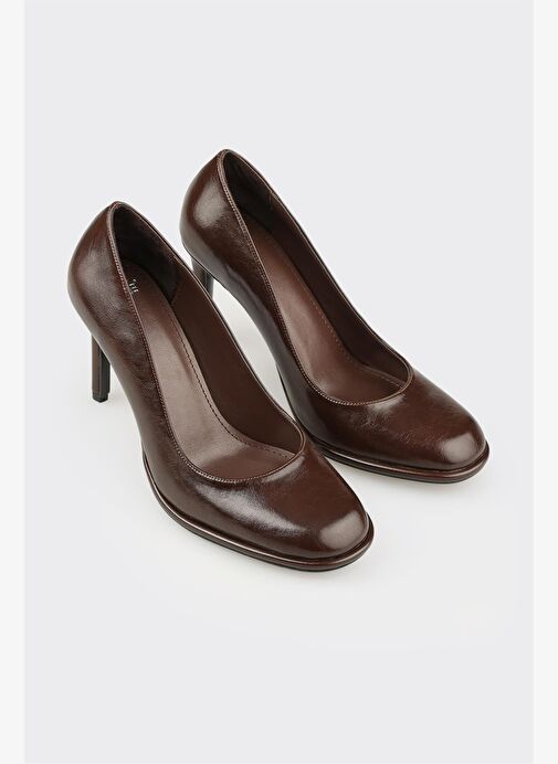Kahve Kadın Yüksek Topuk Ayakkabı - Görsel 3