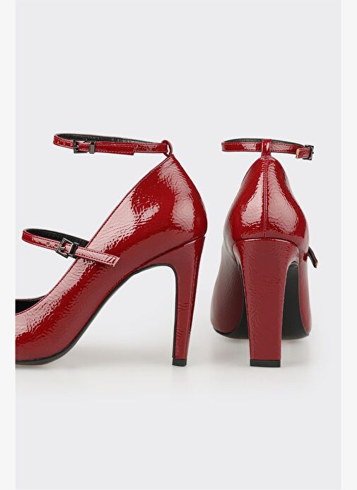 Bordo Kadın Yüksek Topuk Ayakkabı - Görsel 5