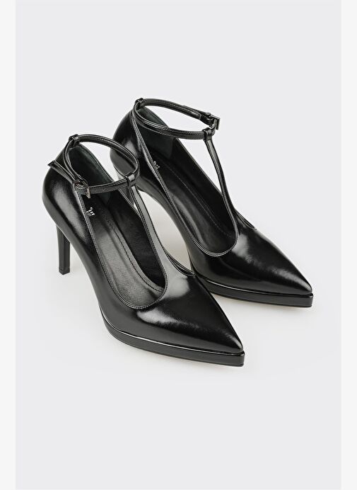 Siyah Kadın Yüksek Topuk Ayakkabı - Görsel 3