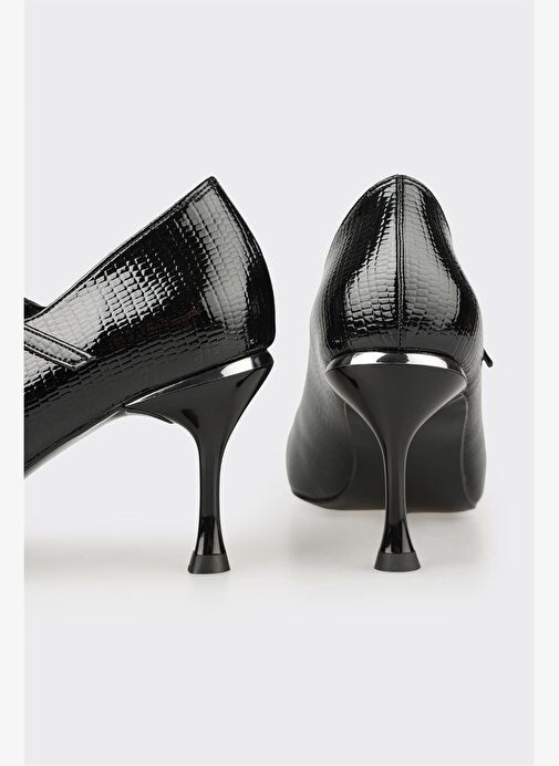 Siyah Kadın Orta Topuk Ayakkabı - Görsel 5