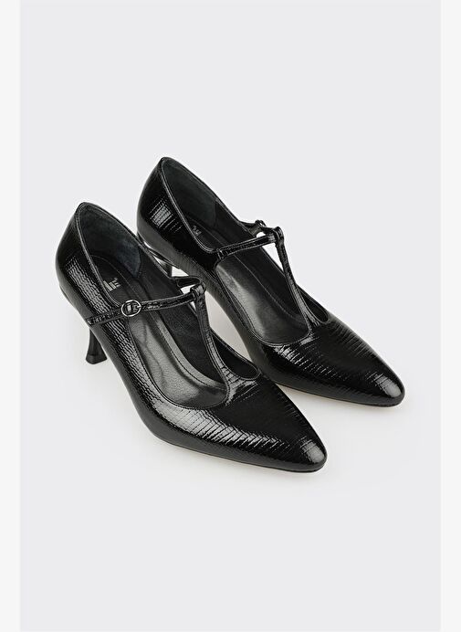 Siyah Kadın Orta Topuk Ayakkabı - Görsel 3