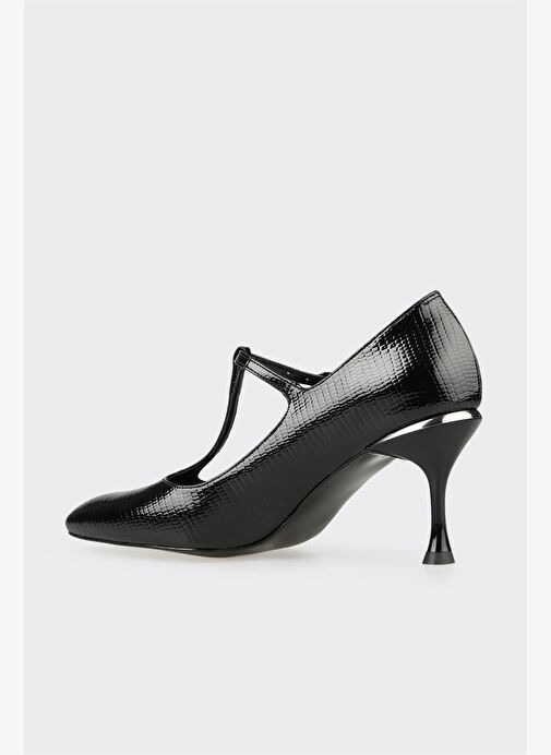 Siyah Kadın Orta Topuk Ayakkabı - Görsel 4