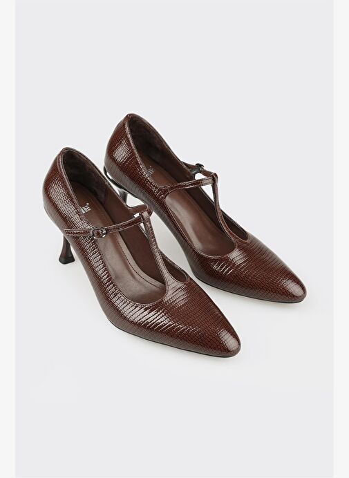 Kahve Kadın Orta Topuk Ayakkabı - Görsel 3