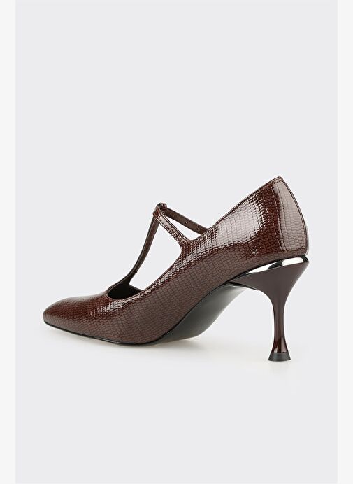 Kahve Kadın Orta Topuk Ayakkabı - Görsel 4