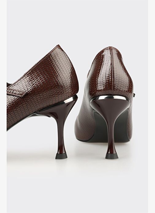Kahve Kadın Orta Topuk Ayakkabı - Görsel 5