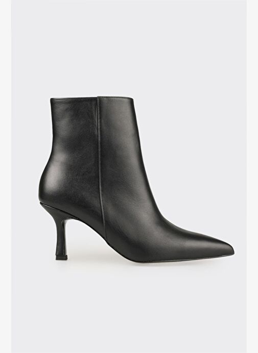 Siyah Deri Kadın Klasik Bot - Görsel 2