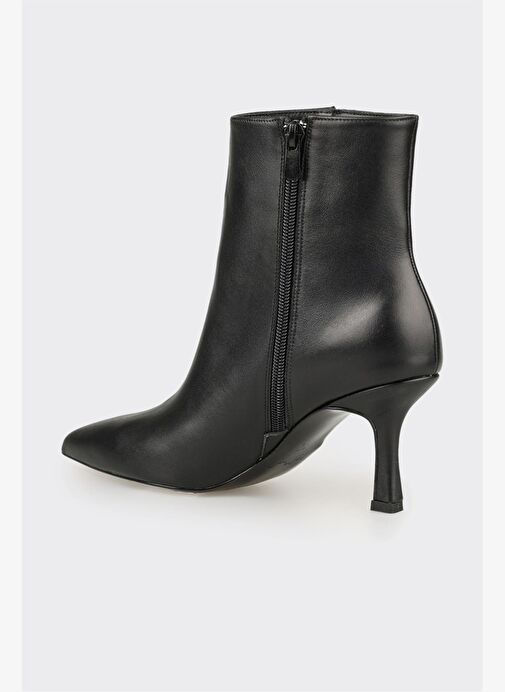 Siyah Deri Kadın Klasik Bot - Görsel 4