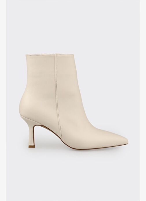 Bej Deri Kadın Klasik Bot - Görsel 2