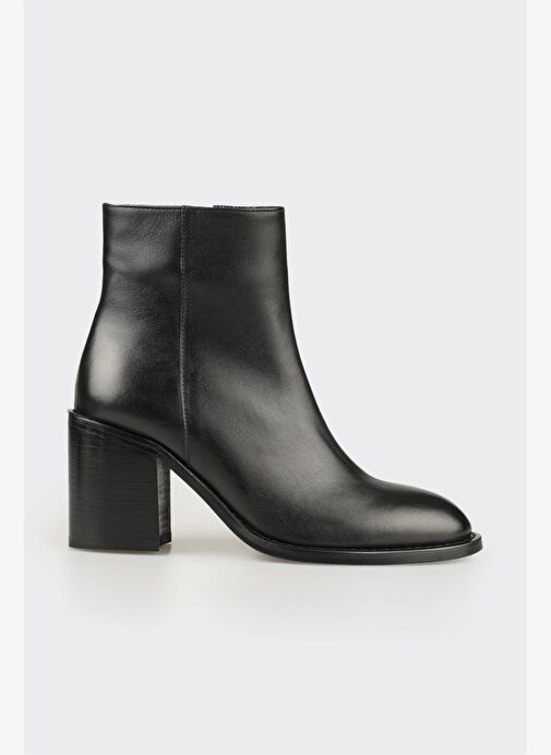 Siyah Deri Kadın Klasik Bot - Görsel 2