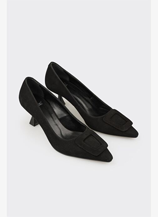 Siyah Deri Kadın Stiletto - Görsel 3