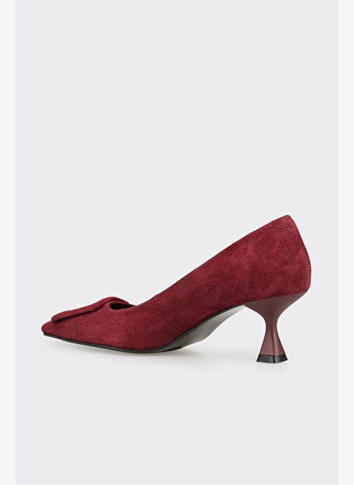 Bordo Deri Kadın Stiletto - Görsel 4