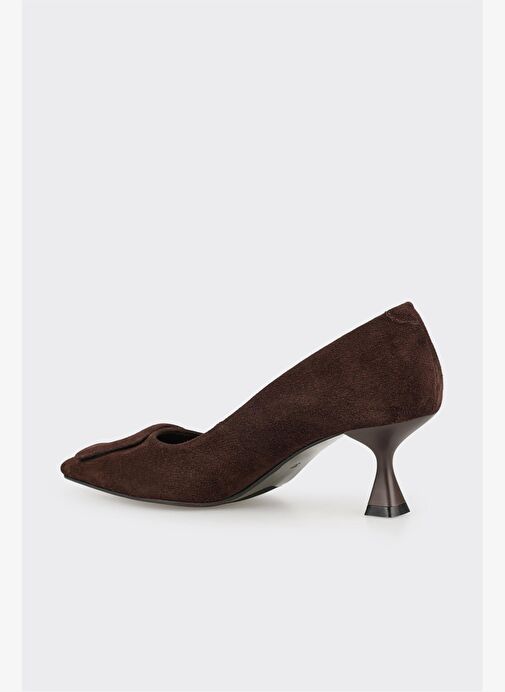 Kahve Deri Kadın Stiletto - Görsel 4