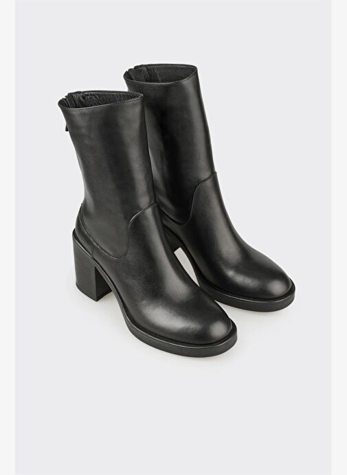 Siyah Deri Kadın Günlük Bot - Görsel 3