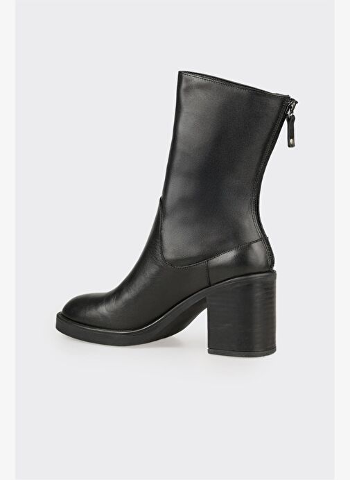 Siyah Deri Kadın Günlük Bot - Görsel 4