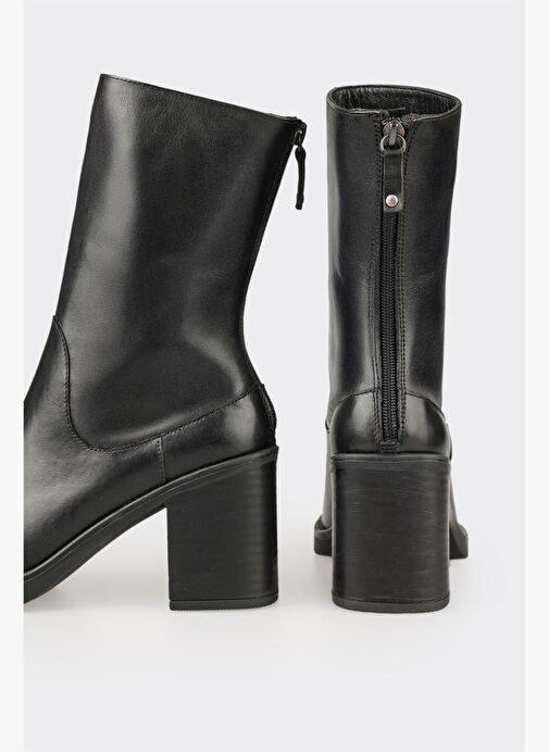 Siyah Deri Kadın Günlük Bot - Görsel 5