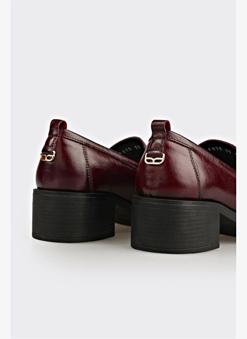 Bordo Deri Kadın Günlük Ayakkabı - Görsel 5
