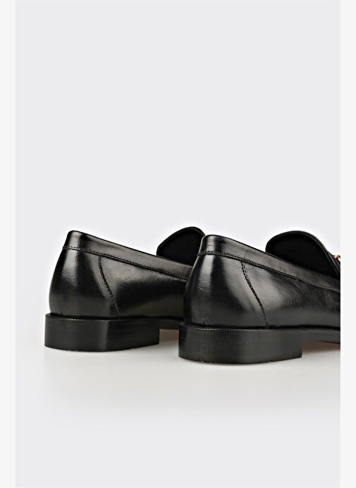 Siyah Deri Kadın Günlük Ayakkabı - Görsel 6