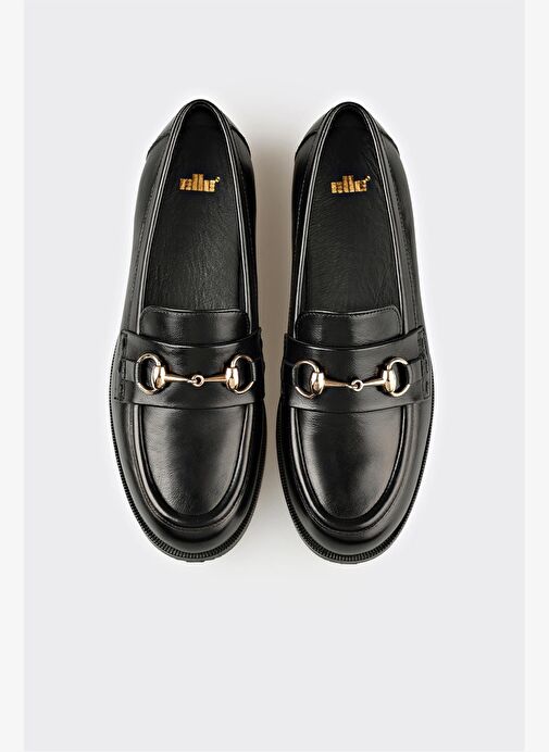 Siyah Deri Kadın Günlük Ayakkabı - Görsel 5