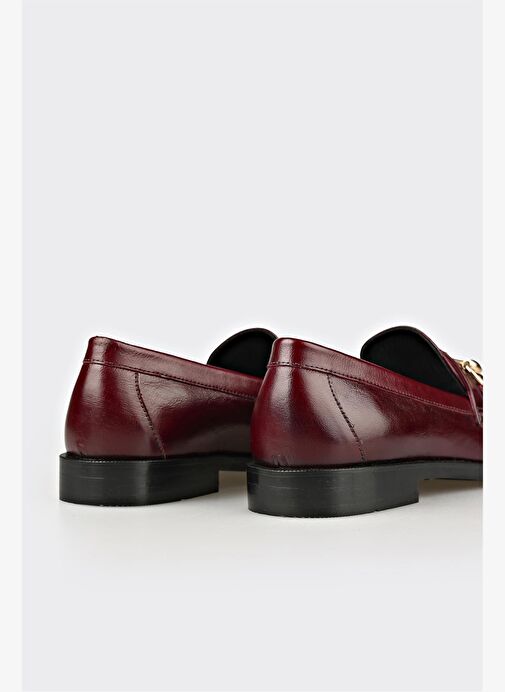 Bordo Deri Kadın Günlük Ayakkabı - Görsel 6