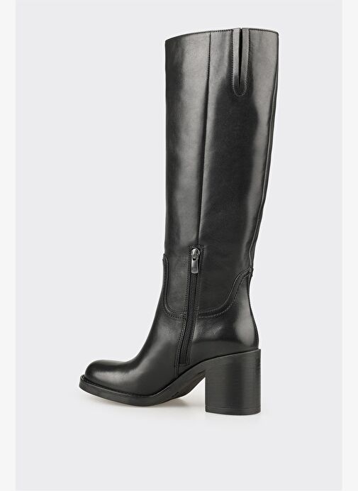 Siyah Deri Kadın Çizme - Görsel 4
