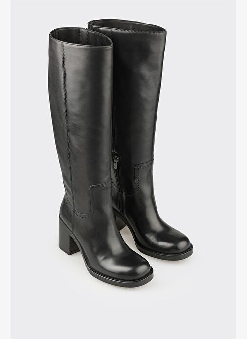 Siyah Deri Kadın Çizme - Görsel 3