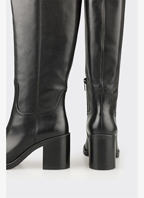 Siyah Deri Kadın Çizme - Görsel 5