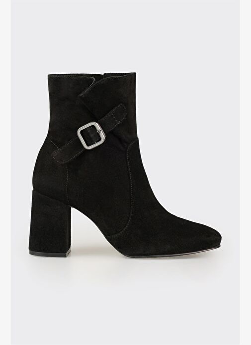 Siyah Deri Kadın Klasik Bot - Görsel 2