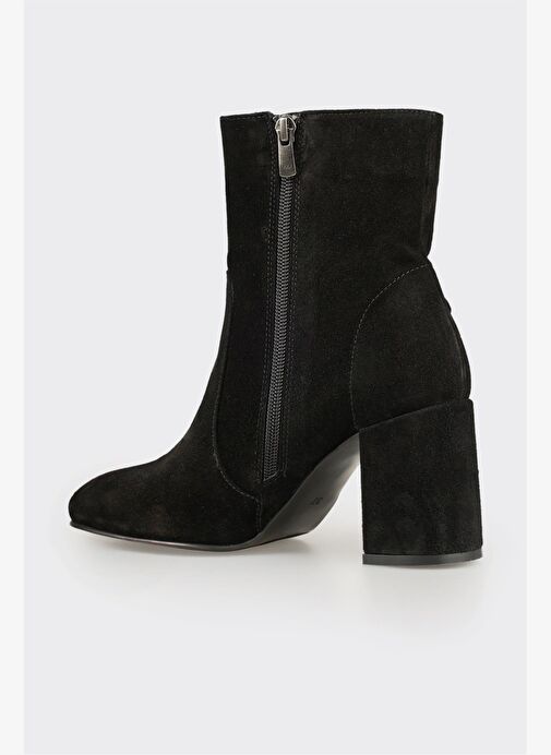 Siyah Deri Kadın Klasik Bot - Görsel 4