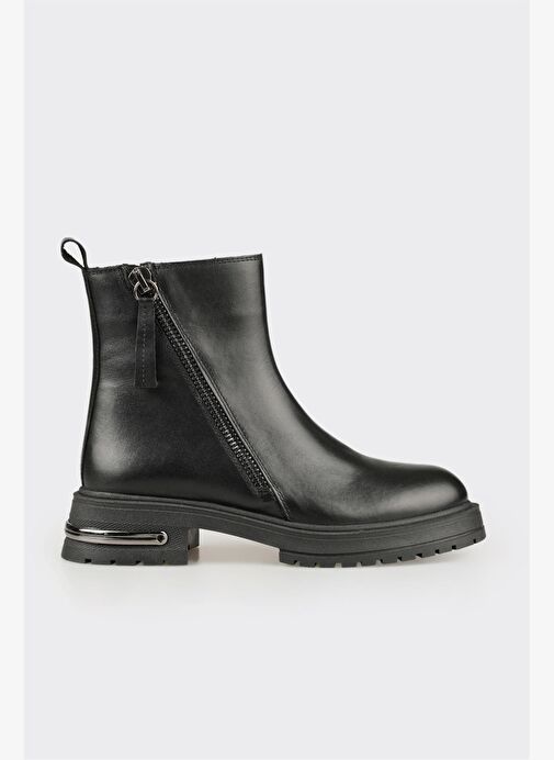 Siyah Deri Kadın Günlük Bot - Görsel 2