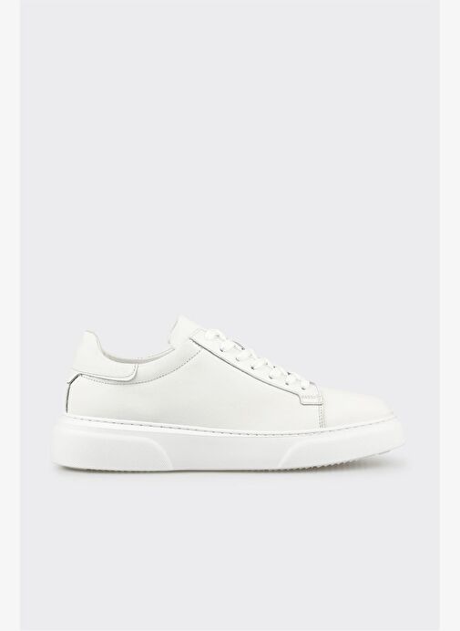 Beyaz Deri Erkek Günlük Ayakkabı - Görsel 2