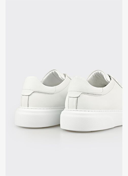 Beyaz Deri Erkek Günlük Ayakkabı - Görsel 6