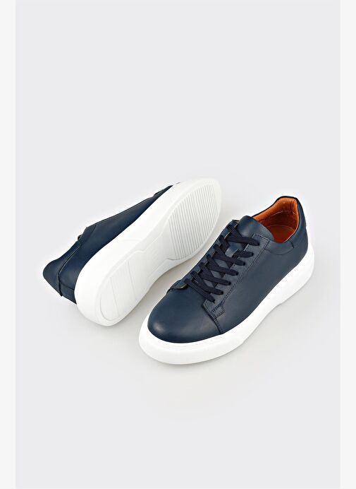 Lacivert Deri Erkek Günlük Ayakkabı - Görsel 4