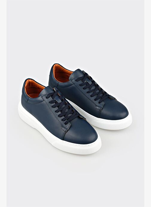 Lacivert Deri Erkek Günlük Ayakkabı - Görsel 3