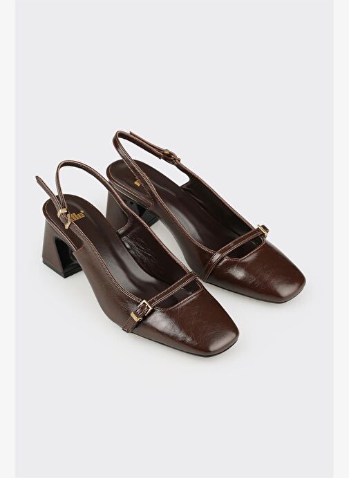 Kahve Kadın Topuklu Ayakkabı - Görsel 3