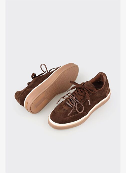 Kahve Deri Kadın Spor Ayakkabı - Görsel 4