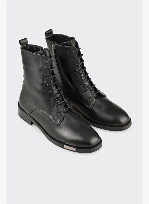 Siyah Deri Kadın Günlük Bot - Görsel 3