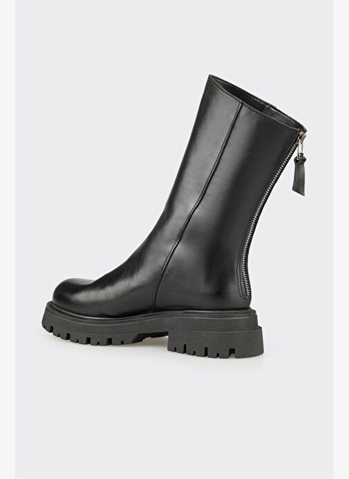 Siyah Deri Kadın Günlük Bot - Görsel 4